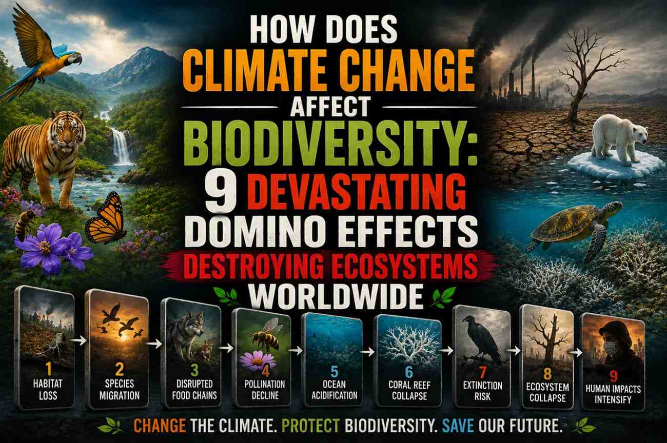 How does climate change affect biodiversity?