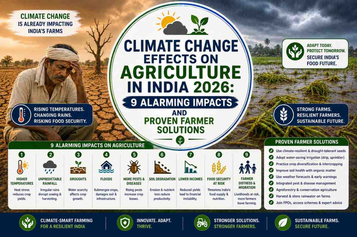 Climate Change Effects on Agriculture in India 2026: 9 Alarming Impacts and Proven Farmer Solutions