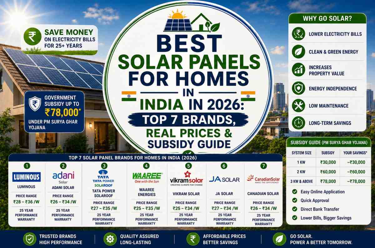 best solar panels for homes in India