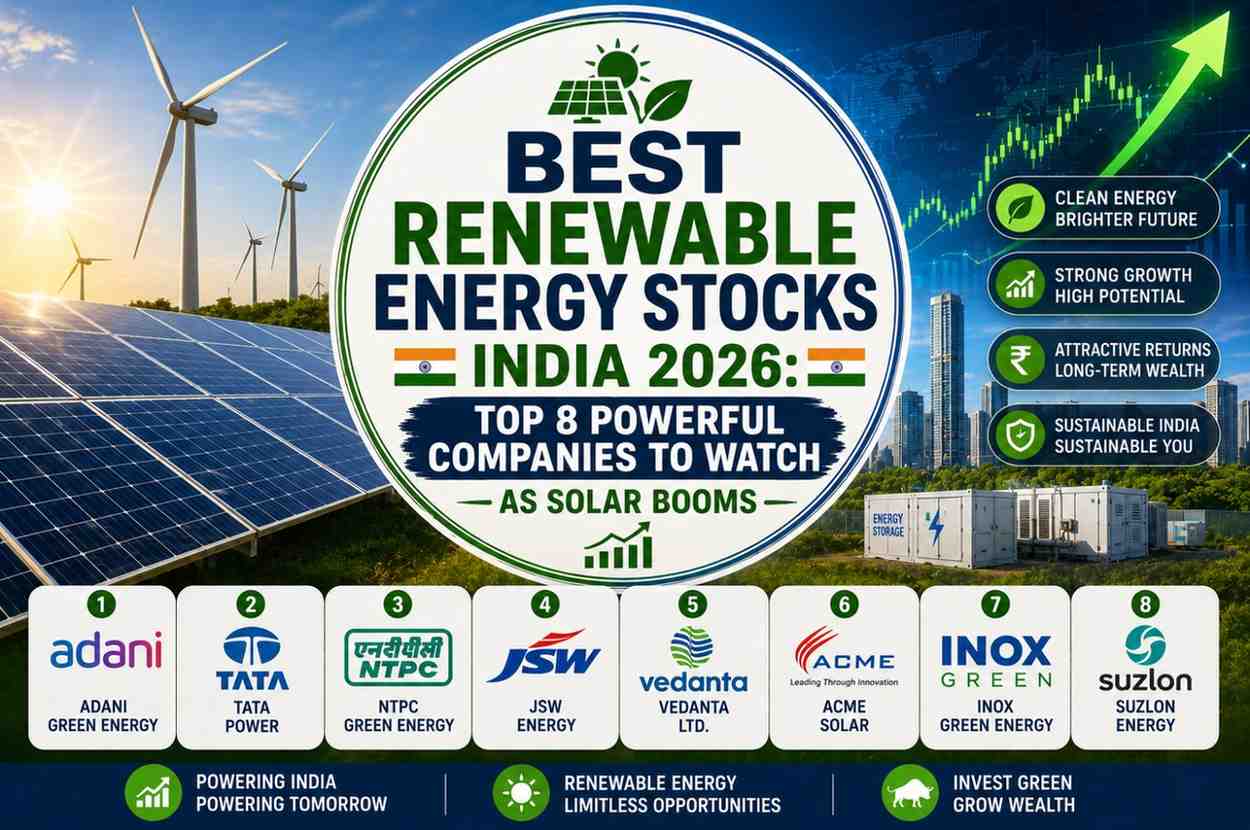 Best Renewable Energy Stocks India 2026: Top 8 Powerful Companies to Watch as Solar Booms