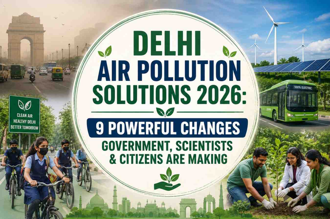 Delhi Air Pollution Solutions 2026: 9 Powerful Changes Government, Scientists & Citizens Are Making