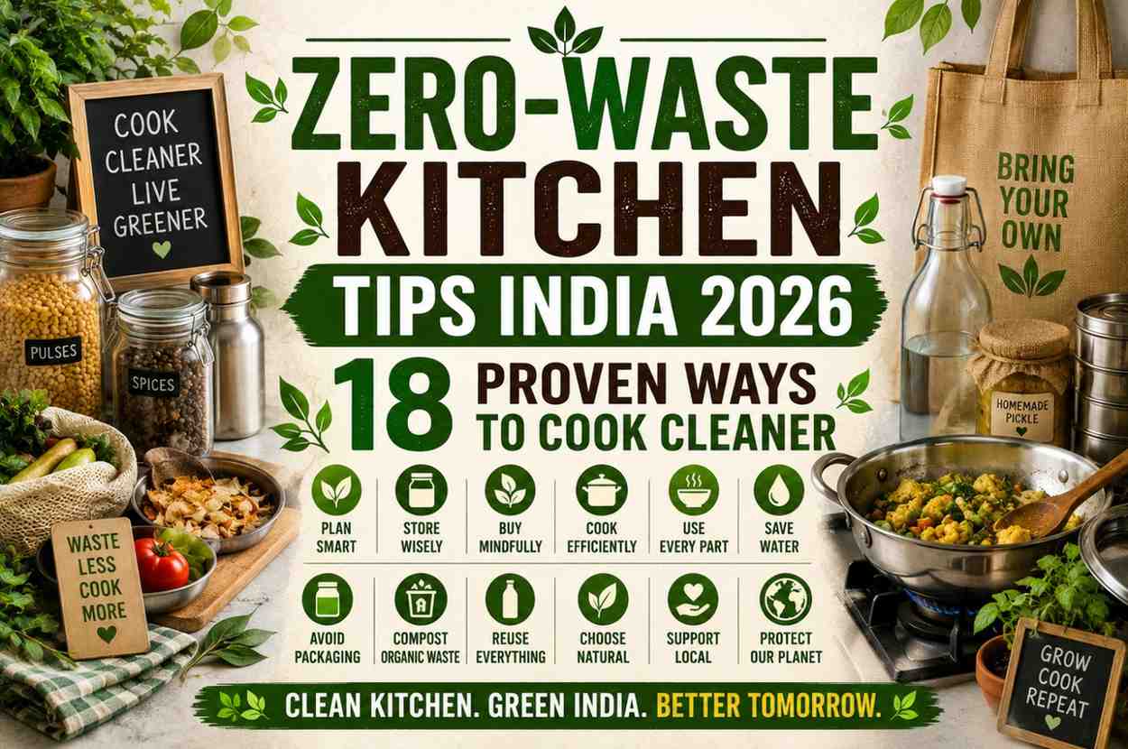 Zero-Waste Kitchen Tips India 2026: 18 Proven Ways to Cook Cleaner